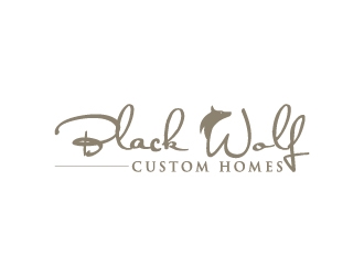 Black Wolf Custom Homes logo design by dhika