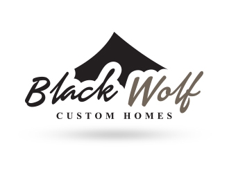 Black Wolf Custom Homes logo design by aqibahmed