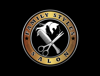 Family Styles Salon logo design by bosbejo