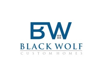 Black Wolf Custom Homes logo design by Franky.