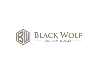 Black Wolf Custom Homes logo design by Janee
