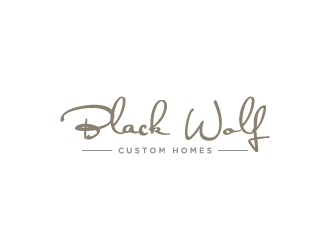 Black Wolf Custom Homes logo design by Janee