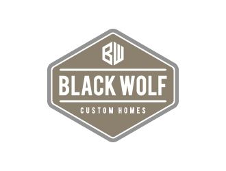 Black Wolf Custom Homes logo design by Janee