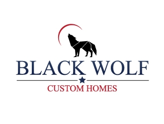 Black Wolf Custom Homes logo design by Erasedink