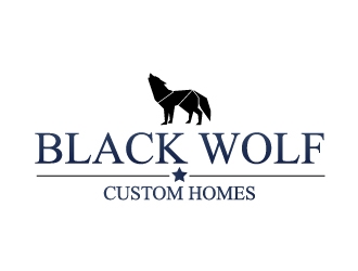 Black Wolf Custom Homes logo design by Erasedink