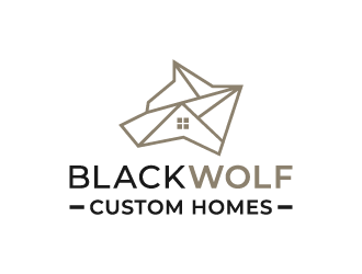 Black Wolf Custom Homes logo design by akilis13