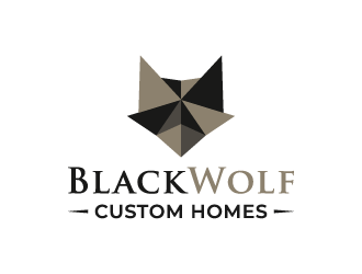 Black Wolf Custom Homes logo design by akilis13