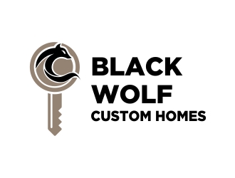 Black Wolf Custom Homes logo design by cikiyunn