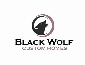 Black Wolf Custom Homes logo design by serprimero