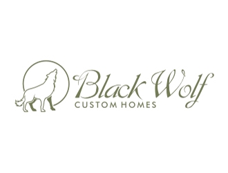 Black Wolf Custom Homes logo design by aladi