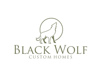 Black Wolf Custom Homes logo design by aladi