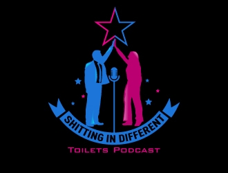 Shitting in Different Toilets Podcast logo design by usashi