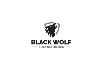 Black Wolf Custom Homes logo design by Jelena