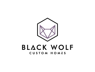 Black Wolf Custom Homes logo design by fillintheblack