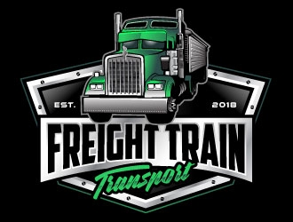 Freight Train Transport logo design by REDCROW