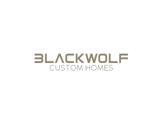 Black Wolf Custom Homes logo design by WooW