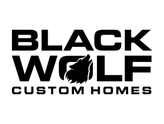Black Wolf Custom Homes logo design by aldesign