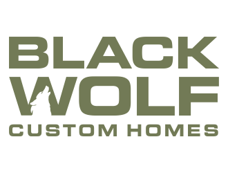 Black Wolf Custom Homes logo design by aldesign