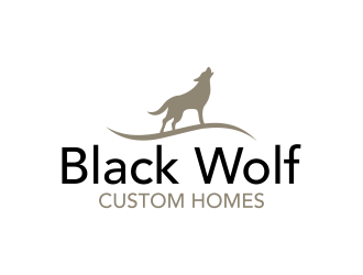Black Wolf Custom Homes logo design by ingepro