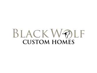 Black Wolf Custom Homes logo design by ingepro