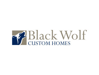 Black Wolf Custom Homes logo design by ingepro