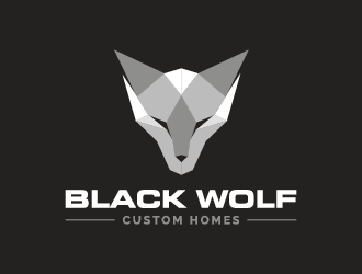 Black Wolf Custom Homes logo design by spiritz