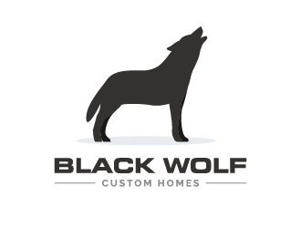 Black Wolf Custom Homes logo design by spiritz