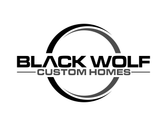 Black Wolf Custom Homes logo design by xteel