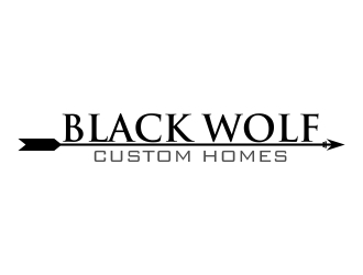 Black Wolf Custom Homes logo design by xteel