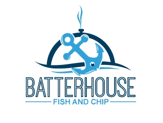 BatterHouse fish & chips logo design by usashi
