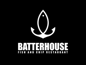BatterHouse fish & chips logo design by logoguy