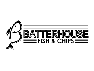 BatterHouse fish & chips logo design by b3no
