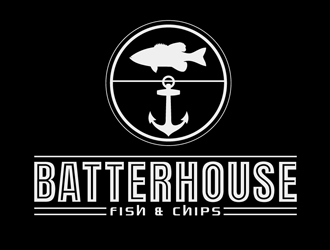 BatterHouse fish & chips logo design by DreamLogoDesign
