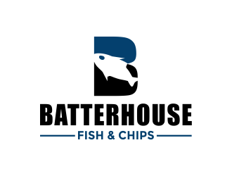 BatterHouse fish & chips logo design by Girly