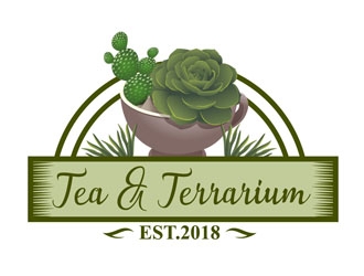 Tea & Terrarium logo design by DreamLogoDesign