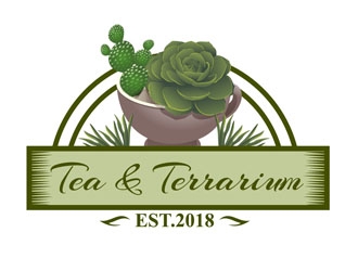 Tea & Terrarium logo design by DreamLogoDesign