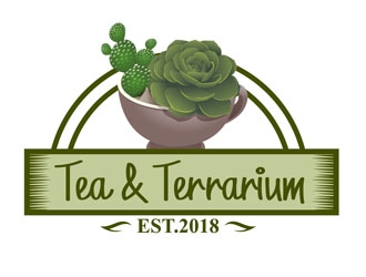 Tea & Terrarium logo design by DreamLogoDesign