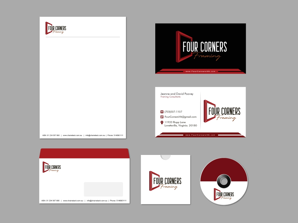 Four Corners Framing logo design by shravya