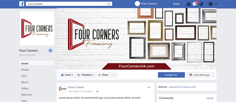 Four Corners Framing logo design by corneldesign77