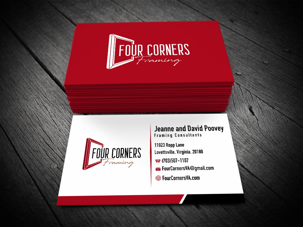 Four Corners Framing logo design by Girly