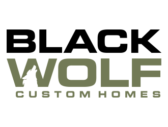 Black Wolf Custom Homes logo design by aldesign