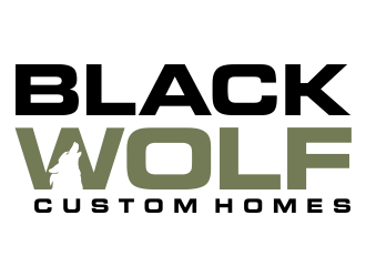 Black Wolf Custom Homes logo design by aldesign