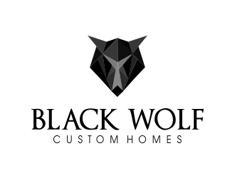 Black Wolf Custom Homes logo design by JessicaLopes