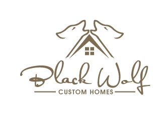 Black Wolf Custom Homes logo design by PMG