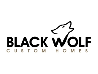 Black Wolf Custom Homes logo design by PMG