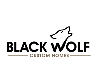 Black Wolf Custom Homes logo design by PMG