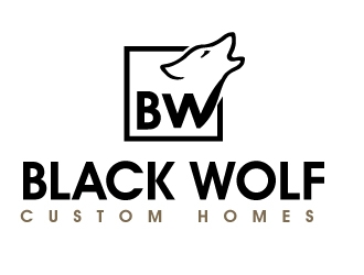 Black Wolf Custom Homes logo design by PMG