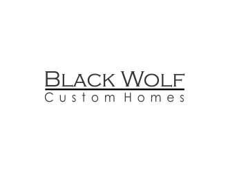 Black Wolf Custom Homes logo design by giphone