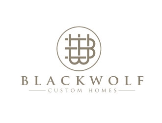 Black Wolf Custom Homes logo design by REDCROW