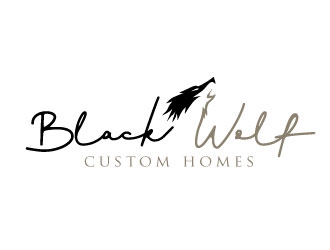 Black Wolf Custom Homes logo design by REDCROW